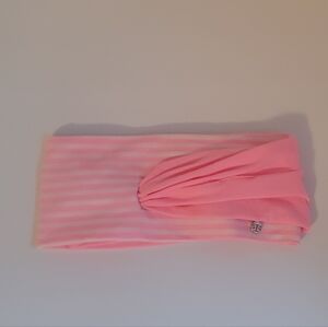 Lululemon XXL wide headband with ponytail loop, Classic Stripe/Pink/White